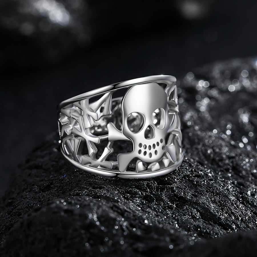925 Sterling Silver Skull Rings for Women and Men Unisex Boho Jewelry Gift for Mother Father's Day Halloween Christmas Holidays