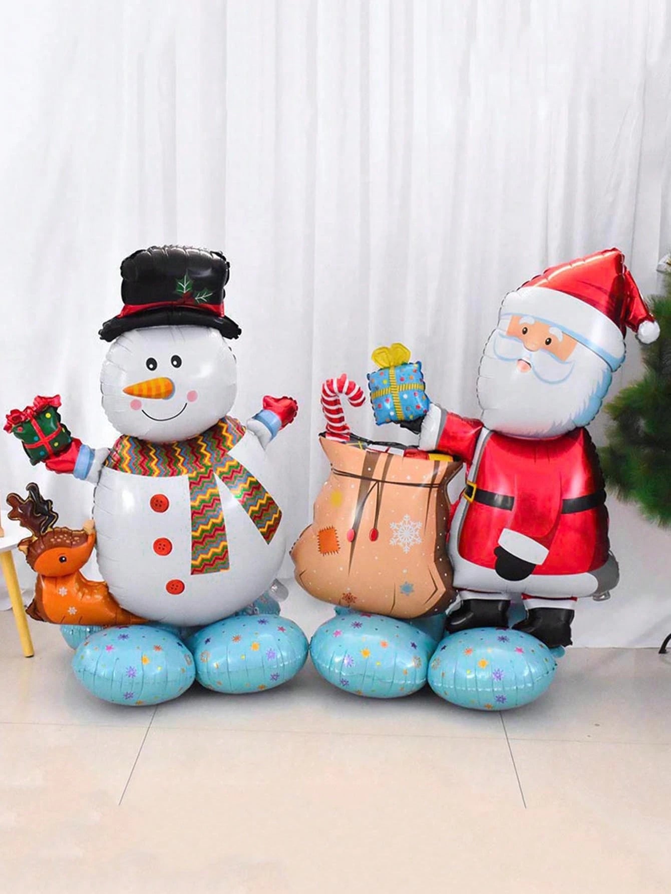 1PC Large Standing Balloon Santa Claus Snowman Xmas Tree Balloon Party Home Decorations Navidad 2024 New Year Best Gifts