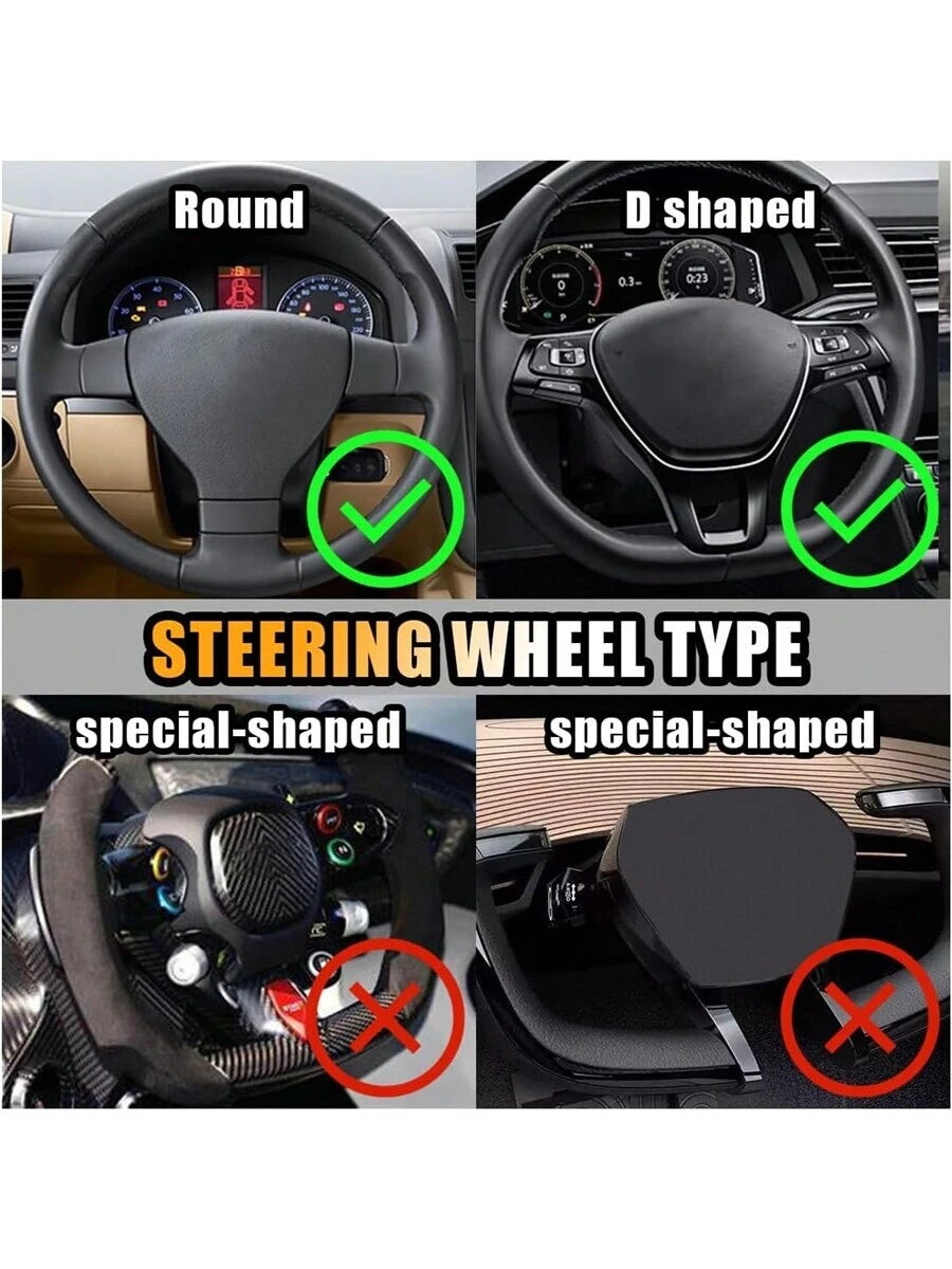 Bling Soft Leather Car Steering Wheel Cover Non-Slip Heat and Cold Protector without Inner Ring