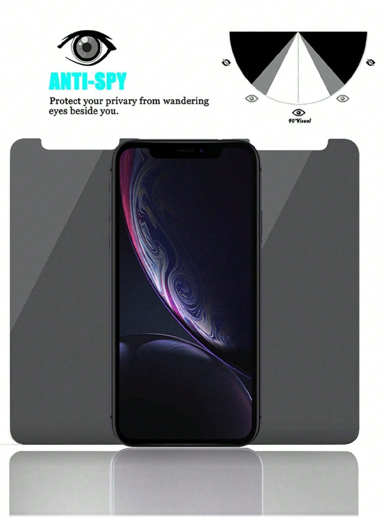 2Pcs Privacy Screen Protector Compatible with Iphone 16 15 14 13 11 12 Pro Max Mini 7 8 plus Anti-Spy Protective Glass Compatible with Iphone 16 15 X XR XS MAX