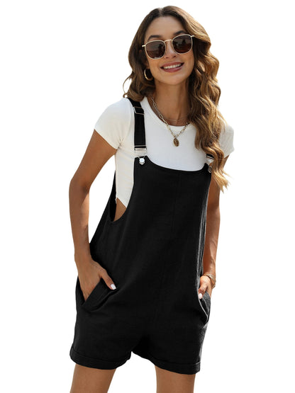 Women's Sleeveless Cotton-Linen Jumpsuit | Comfy Palazzo Style with Pockets | Easy-Care Casual Wear for Spring to Fall