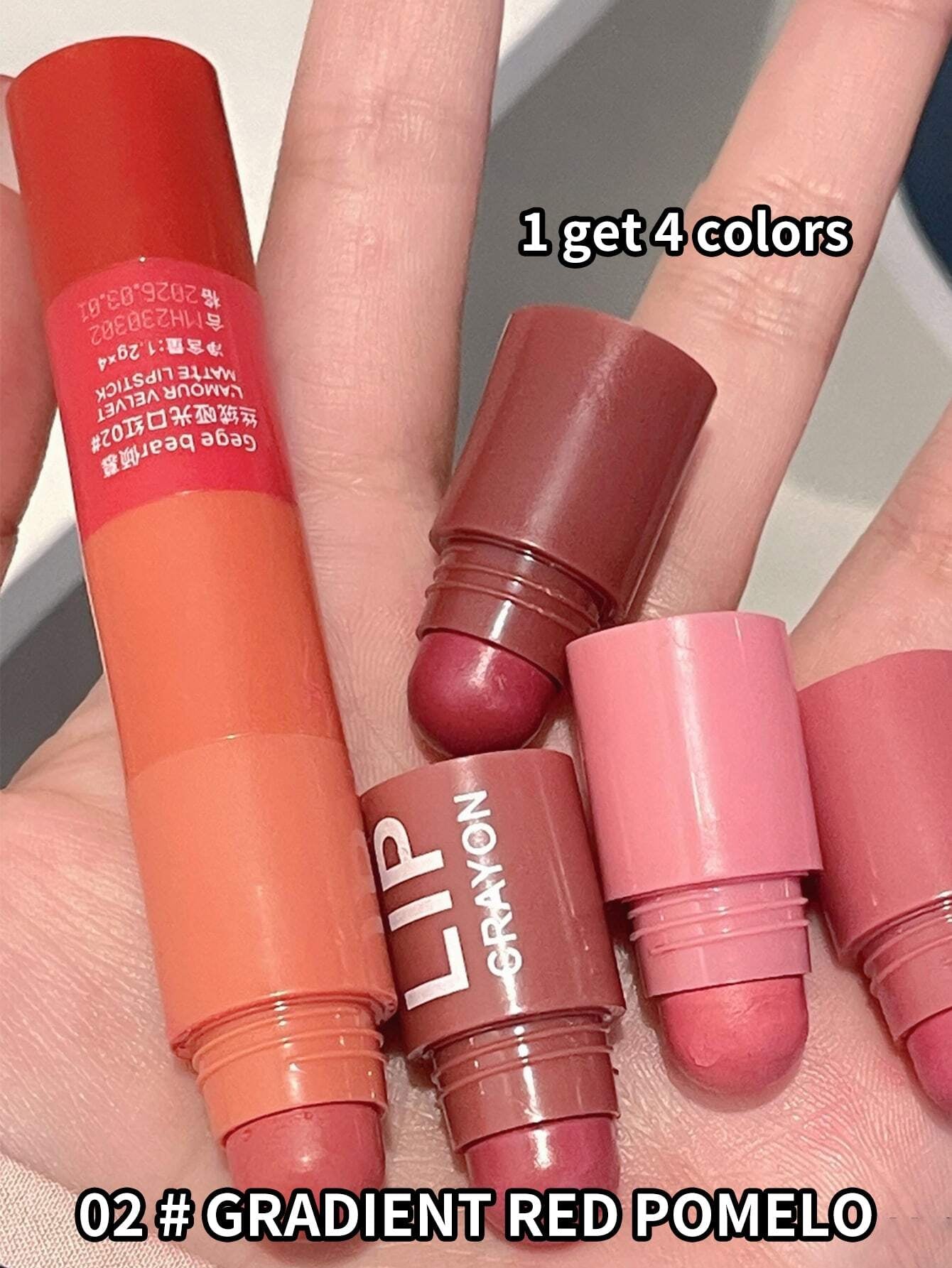Gege Bear 4-Color Matte Velvet Mist Lipstick,1Pc Waterproof Non-Stick Cup Long-Lasting Wear Lipstick for Women