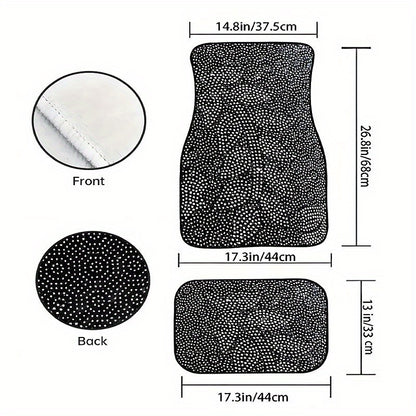 Set of Four Car Floor Mats Featuring a Skull Rose Design, Made from Crystal Velvet with Anti-Slip Properties. This Universal Set Enhances Your Vehicle'S Interior, Effectively Gathers Hair, Maintains Cleanliness, Is Easy to Cl