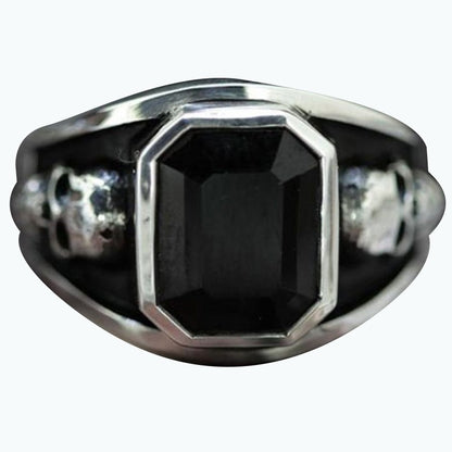 Gothic Bohemian Skull Ring for Men - Black & Gothic Jewelry with Intricate Skull & Crossbones Design, Durable Everyday & Halloween/Christmas/Thanksgiving Party Accessory, Year-Round Statement Ring for Men'S Fashion & Themed E