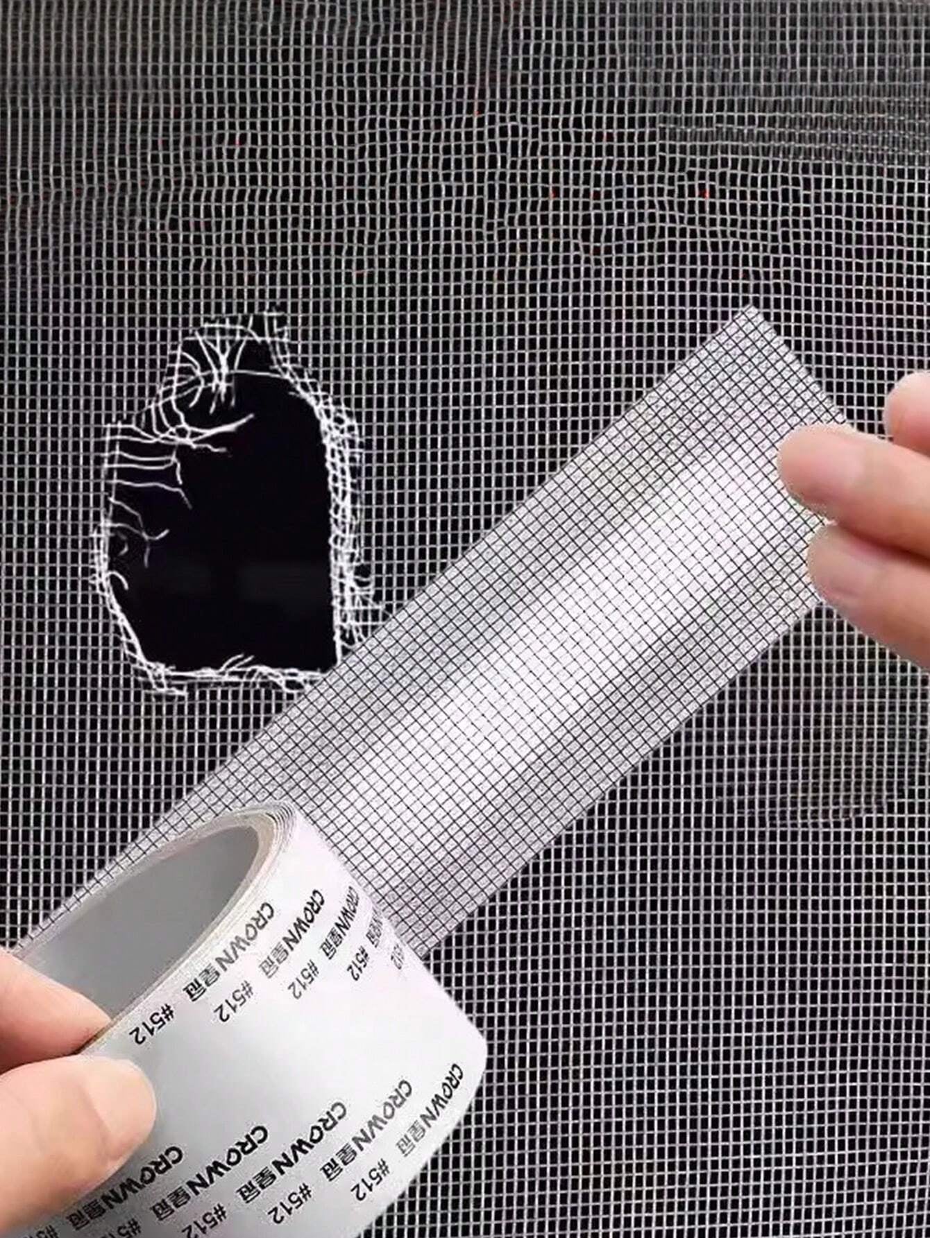 1 Roll Window Screen Repair Tape, Self-Adhesive Mesh Tape for Window Screen Hole Patching, Window Mesh Repair Strips for Dormitory Curtain, Self-Stick Window Screen Repair Tape, Window Screen Repair Patch, Hole Tear Insect/Noise Proof Window Sill Sealing Strip