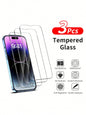 3-Pack Tempered Glass Screen Protectors for Apple iPhone 15/14/13/12 Series - Super HD 9H Hardness Full Coverage Protection