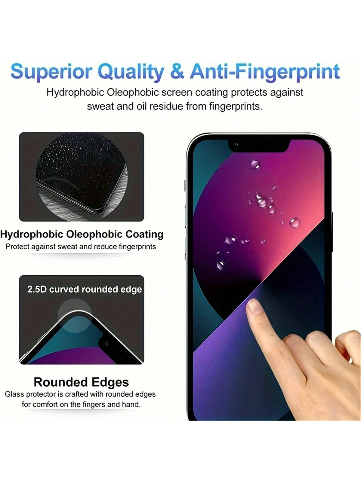 HD Tempered Glass Screen Protector - 2 Pack, 9H Compatibility for iPhone 6 to 16 Series, Including Pro Max Models