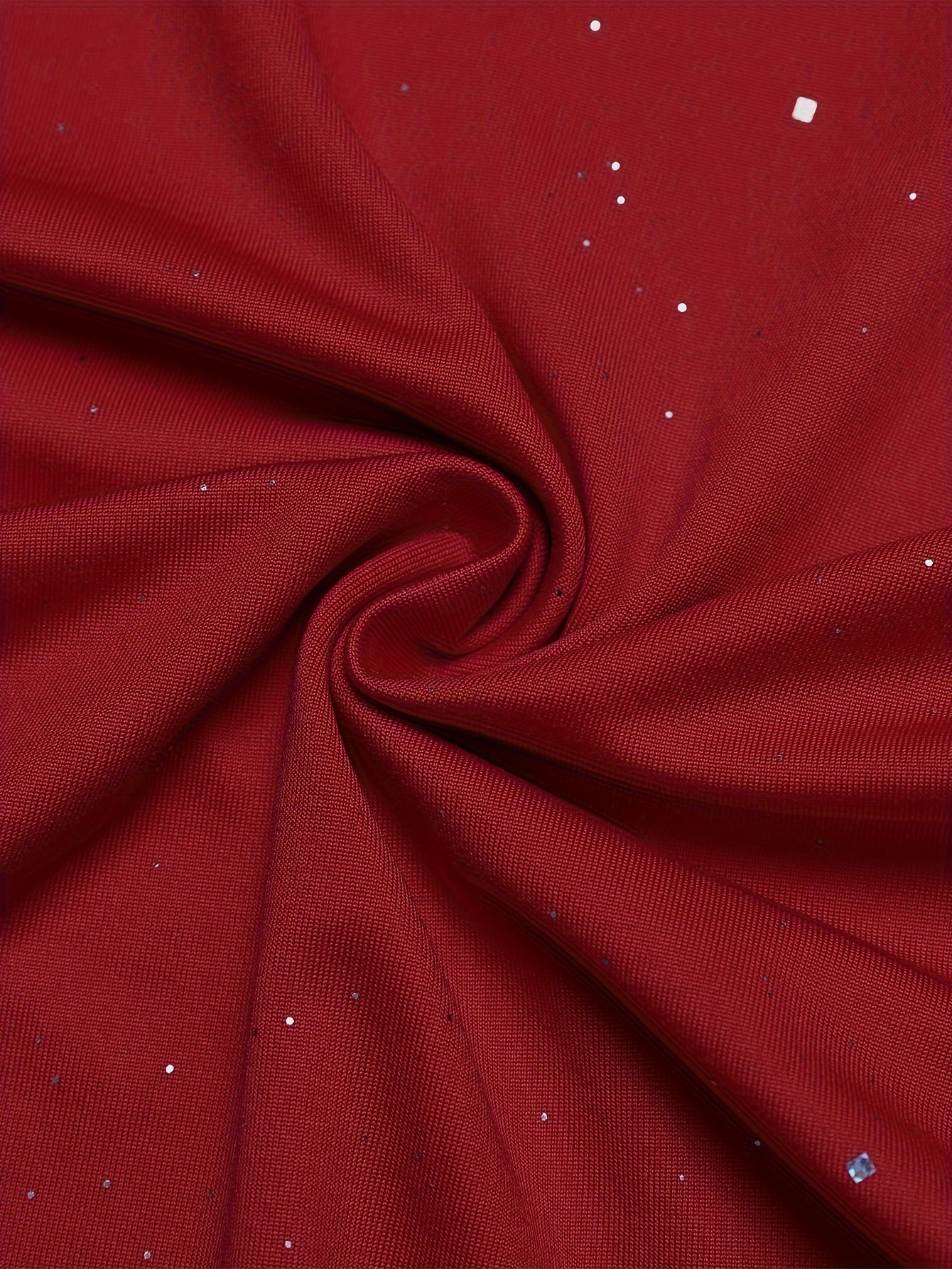 Hot-fix Rhinestone Embellished Swing Neckline Bodycon Dress