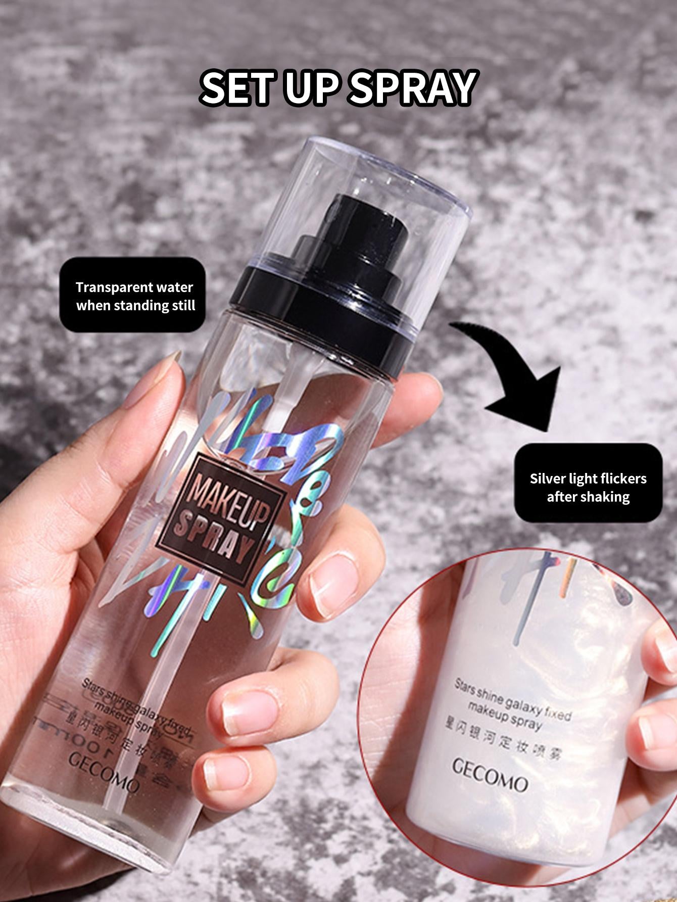 GECOME Long Lasting Setting Spray, 1Pc Oil Control Face Makeup Product Waterproof Non-Removal Makeup Setting Spray
