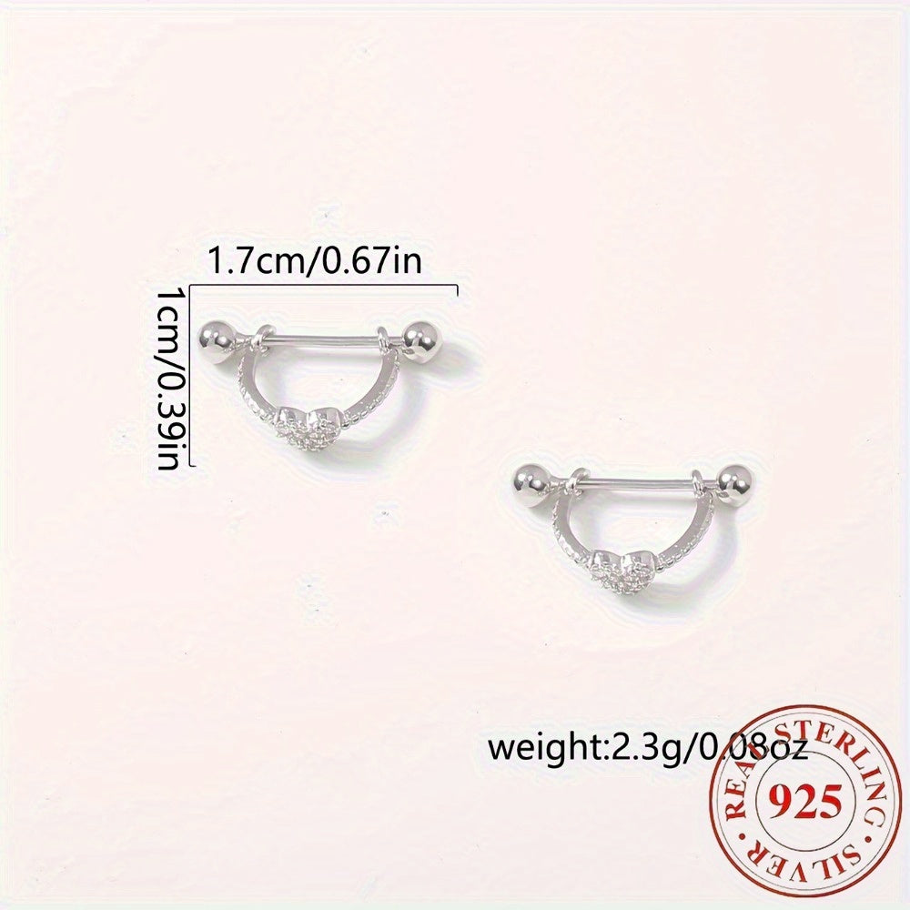 Adorable Heart Earrings: Charming And Alluring Pair of Heart Studs | Made of S925 with Cubic Synthetic Zirconia, Perfect for Valentine'S Day Or Everyday Gifting