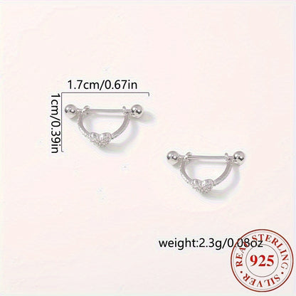 Adorable Heart Earrings: Charming And Alluring Pair of Heart Studs | Made of S925 with Cubic Synthetic Zirconia, Perfect for Valentine'S Day Or Everyday Gifting
