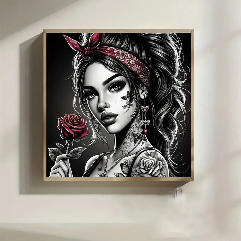 5D New DIY Acrylic Full Drill Large Size Multiple Sizes Adult Diamond Art Painting Kit Suitable for Home Bedroom Entrance Study Bathroom Wall Decoration Easy-to-Use and Relaxing Handicraft Activity Perfect Gift