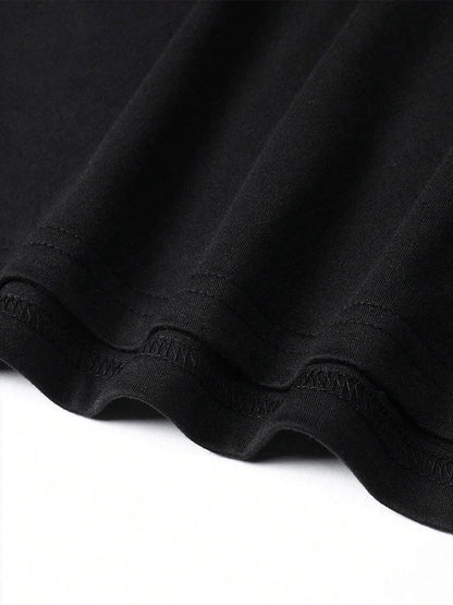 [Plus Size Graphic Tee] Black Plus Size T-Shirt with Stunning Bull Skull and Native American Inspired Graphic - 'Chieftain' Cursive Design, Detailed with Feathered Adornments, Artistic Monochrome Aesthetic, Eye-Catching Back