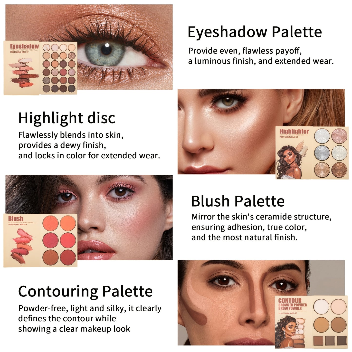 A 43-Color Makeup Palette Designed Like a Book, Featuring Matte Contour And Blush Shades, Shimmering Glitter Highlighter Powder, And Versatile Makeup Options