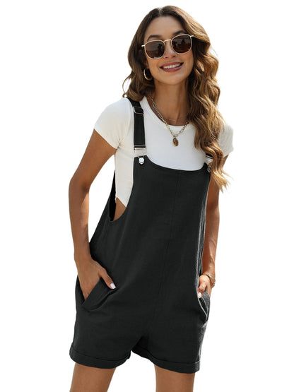 Women's Sleeveless Cotton-Linen Jumpsuit | Comfy Palazzo Style with Pockets | Easy-Care Casual Wear for Spring to Fall
