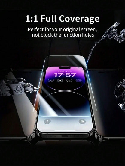 3-Pack Tempered Glass Screen Protectors for Apple iPhone 15/14/13/12 Series - Super HD 9H Hardness Full Coverage Protection
