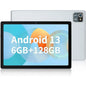 BESTSKI 10.1 inch Tablet, 6GB(4+2) RAM, 64GB ROM, 128GB Expand, 5000mAh, 1280x800 HD Touch Screen, 5MP+8MP Dual Camera (Silver)