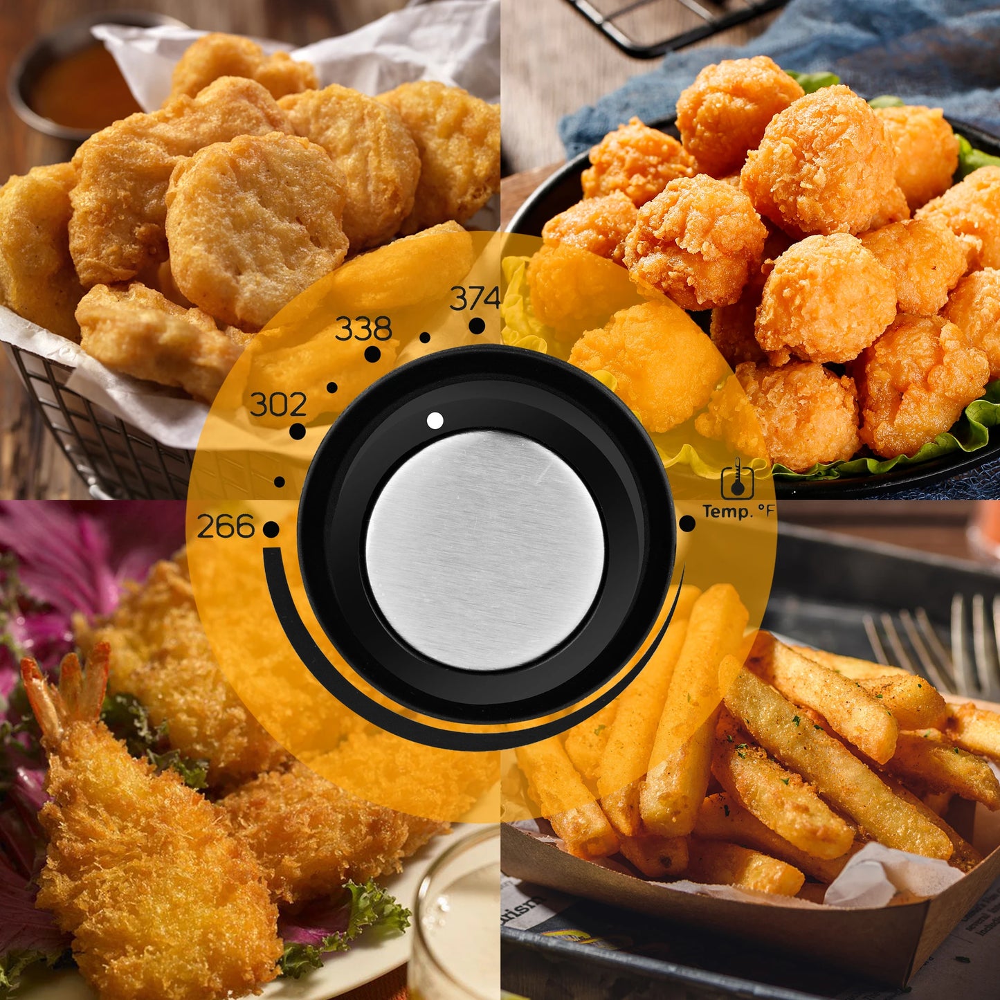 Deep Fryer 1.5L Cool Touch with Basket Nonstick Removable Lid for Street Vendors Fried Chicken Fries Pot US