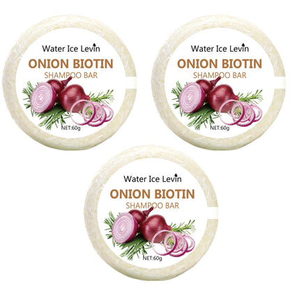 Onion & Biotin Shampoo Bar – 60g Moisturizing, Smoothing Hair Soap with Rosemary Extract
