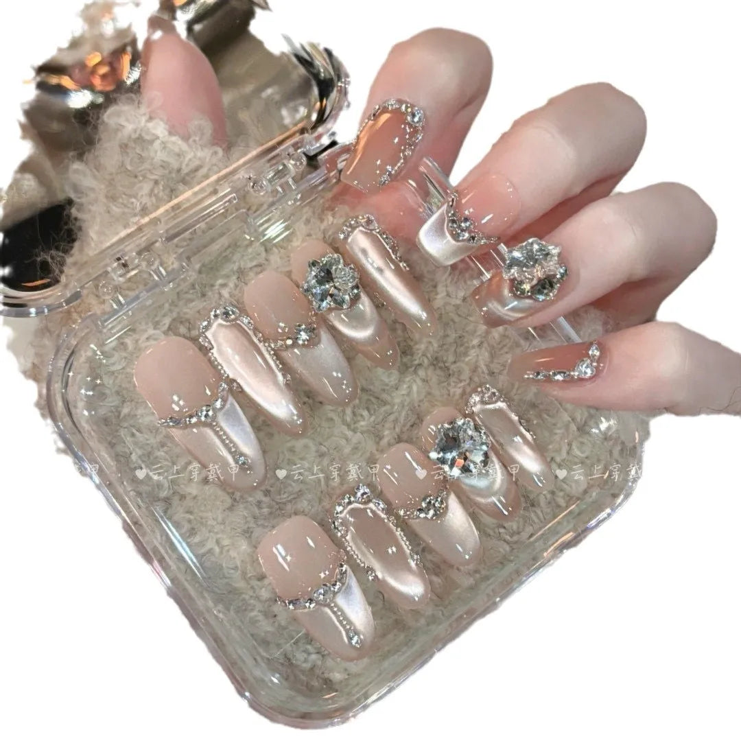 Handmade high-end cat's eye False Nails  Fairy Style