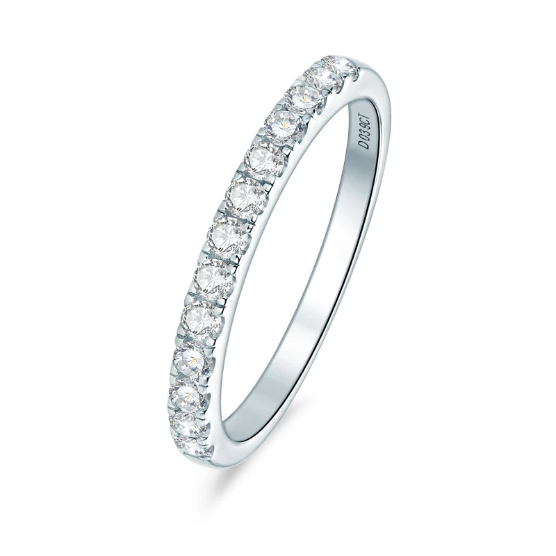 2 Carat All Moissanite Ring Bridal Sets Silver 925 Solitaire Engagement Wedding Rings & Stackable Eternity Bands for Women