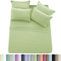 Lux Décor 6pc Solid Sheet Set - Brushed Microfiber Bed Sheets 16 Inches Deep Pockets - Embroidered & Plain Pillowcases