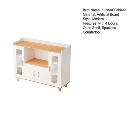 Kitchen Buffet Cabinet, Sideboard Buffet Cabinet, Kitchen Storage Cabinet with Open Shelf and 4 Doors for Kitchen, Living Room