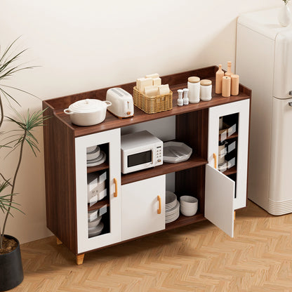 Kitchen Buffet Cabinet, Sideboard Buffet Cabinet, Kitchen Storage Cabinet with Open Shelf and 4 Doors for Kitchen, Living Room