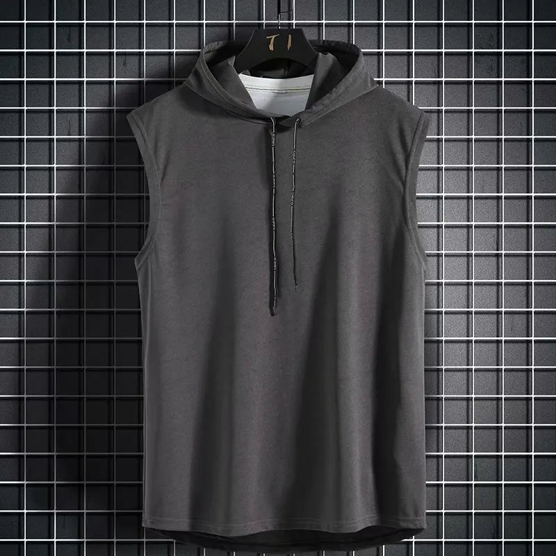 Men's Tank Tops Hooded Vest Sleeveless T shirt