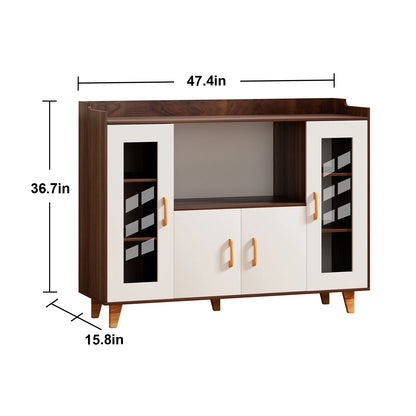 Kitchen Buffet Cabinet, Sideboard Buffet Cabinet, Kitchen Storage Cabinet with Open Shelf and 4 Doors for Kitchen, Living Room