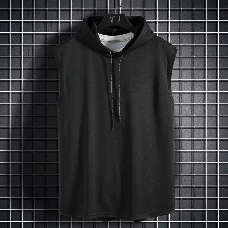 Men's Tank Tops Hooded Vest Sleeveless T shirt