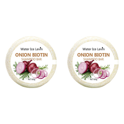 Onion & Biotin Shampoo Bar – 60g Moisturizing, Smoothing Hair Soap with Rosemary Extract