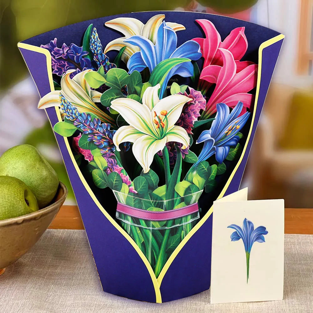 3D Pop Up Flower Greeting Cards Wedding Card Anniversary Thanksgiving Valentines Day Birthday Gift Thank You Card Handmade Cards