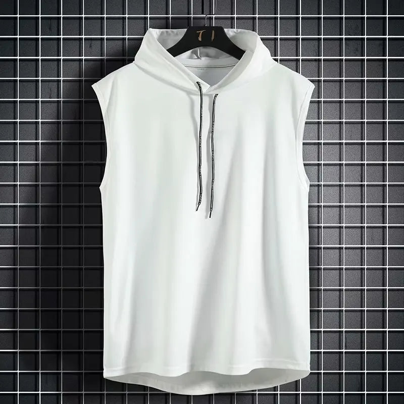 Men's Tank Tops Hooded Vest Sleeveless T shirt