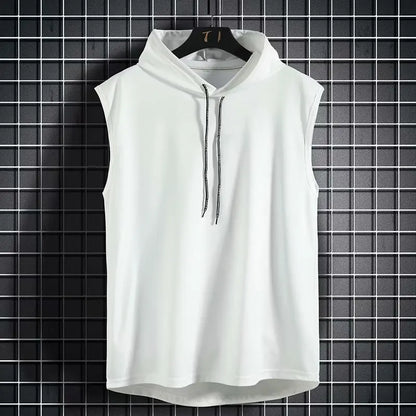 Men's Tank Tops Hooded Vest Sleeveless T shirt