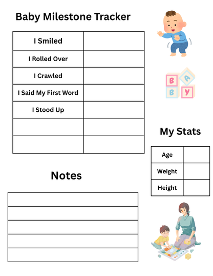 Baby Milestone Tracker – Printable