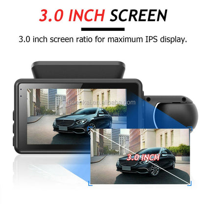 3 Inch Ips Screen Good Quality Car Black Box 1080P Wide Angle Dual Lens Driver Recorder Vehicle Dash Camera Dashcam