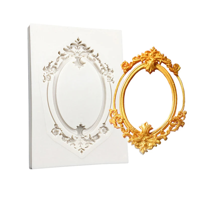 Photo Frame Mirror Silicone Mold Resin Tools Sugarcraft Cupcake Baking Mold Fondant Cake Decorating Tools