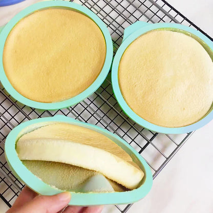 Round Silicone Cake Pan – 4/6/8in Non‑Stick Layer Mold for Baking