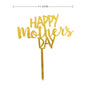 Happy Mothers Day Cake Topper Gold Red Tulip Acrylic MOM Birthday Party Cake Toppers Dessert Decoration Mother's Day Gifts