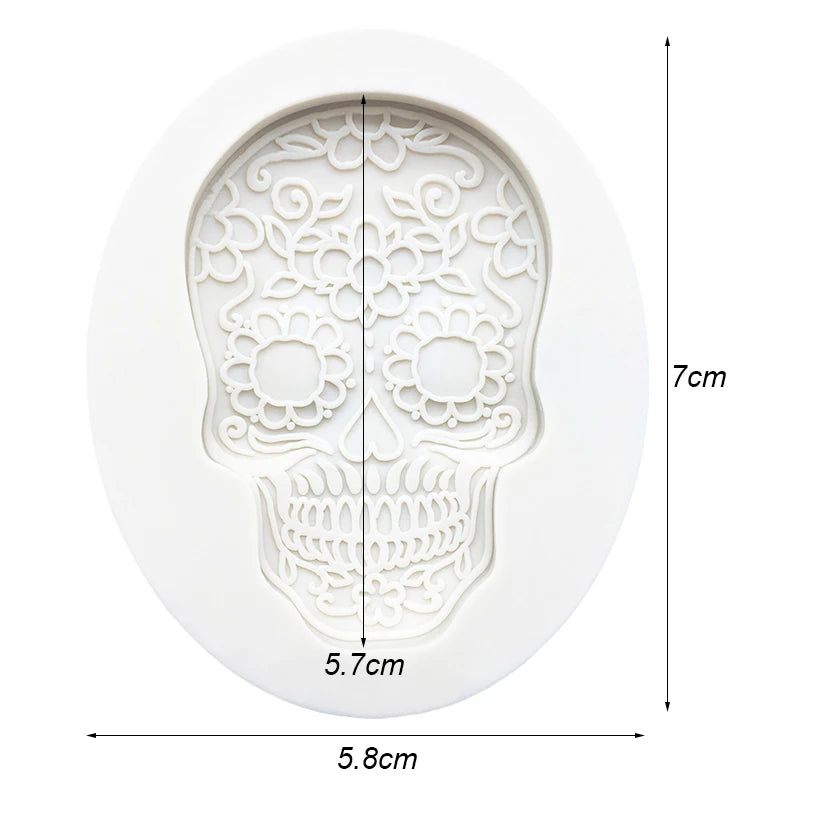 Skull Halloween Silicone Mold – Sugarcraft Fondant, Chocolate & Cupcake Decorating Tool