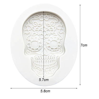 Skull Halloween Silicone Mold – Sugarcraft Fondant, Chocolate & Cupcake Decorating Tool