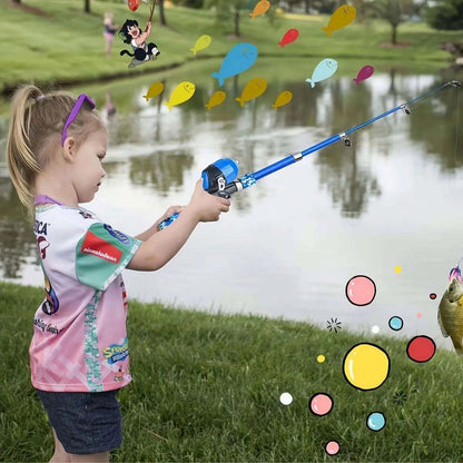 Popular 4 Section Fishing Rod for Children Fishing Sensitive Children Fishing Rod and Reel Set