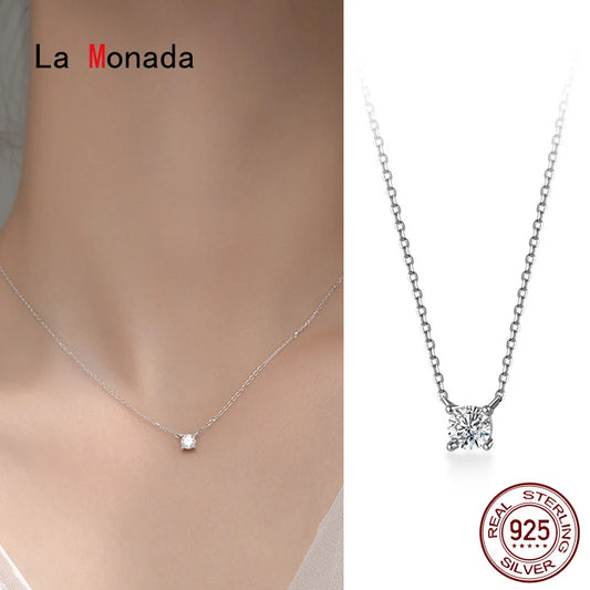 Fine Silver 925 38+4.8cm Silver Necklace For Women Jewelry Fashion Neck Minimalist Pendants 925 Silver Chains Woman