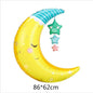 Rainbow Moon & Cloud Cake Gift Box Balloon – 1pc Aluminum Cartoon Birthday Party Decoration