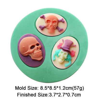 DIY Halloween Decoration Series Fondant Silicone Mold Skull Pumpkin Alphabet Styles Chocolate Sugar Dessert Kitchen Baking Tools