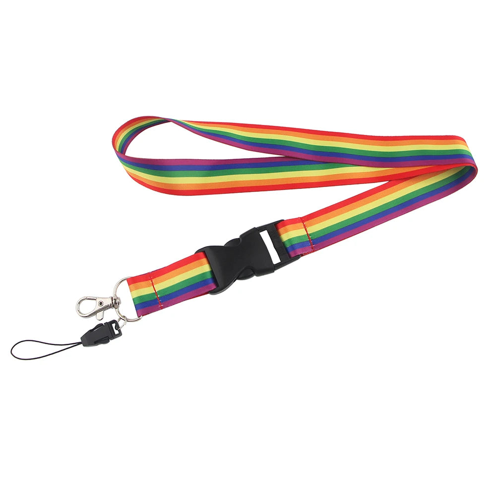 LGBT Gay Rainbow Strap Lanyard for Card ID Badge, Key Chain Key DZ1279