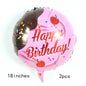 32Inch Donut globos Foil Balloon Fruit Ice Cream Helium Balloon Birthday Party Decoration Kids Toy Sweet Digital baby shower