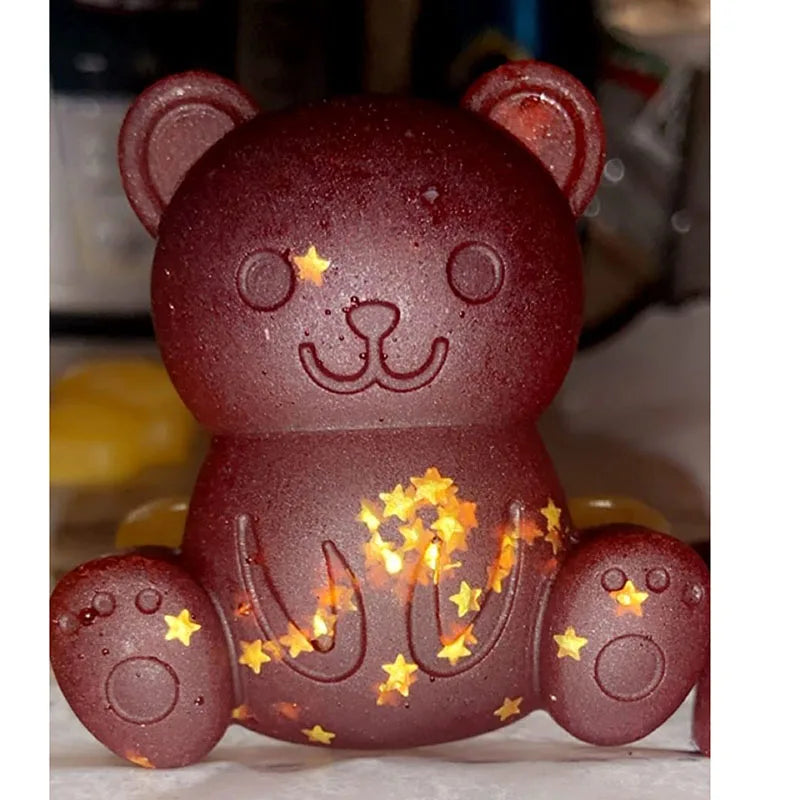 Teddy Bear Silicone Mold Cute Cartoon Animal Chocolate Cake Jello Baking Mould For Handmade DIY Soap Candy Ice Cube Making Tools
