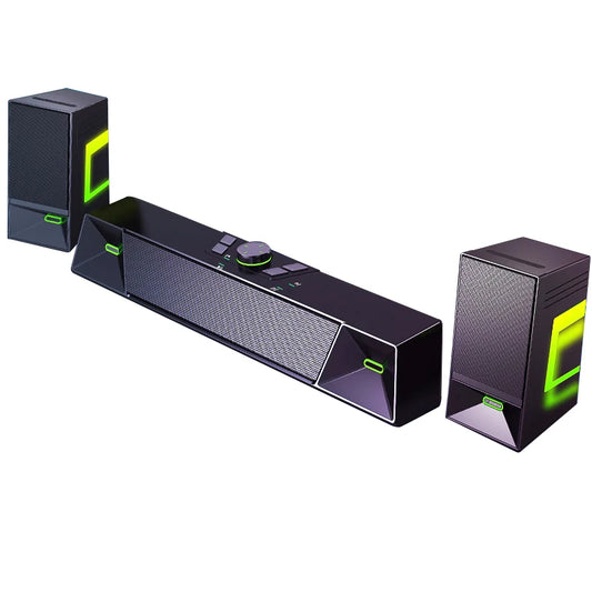 2.1CH Bluetooth Gaming Soundbar With External Independent Subwoofer Small Size Plastic Cabinet